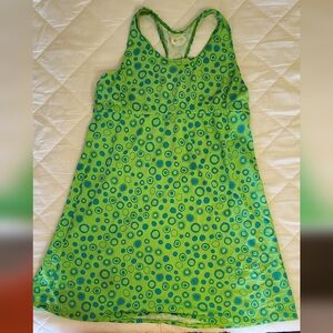 Vibrant Green and Blue Circle Pattern Swim Coverup